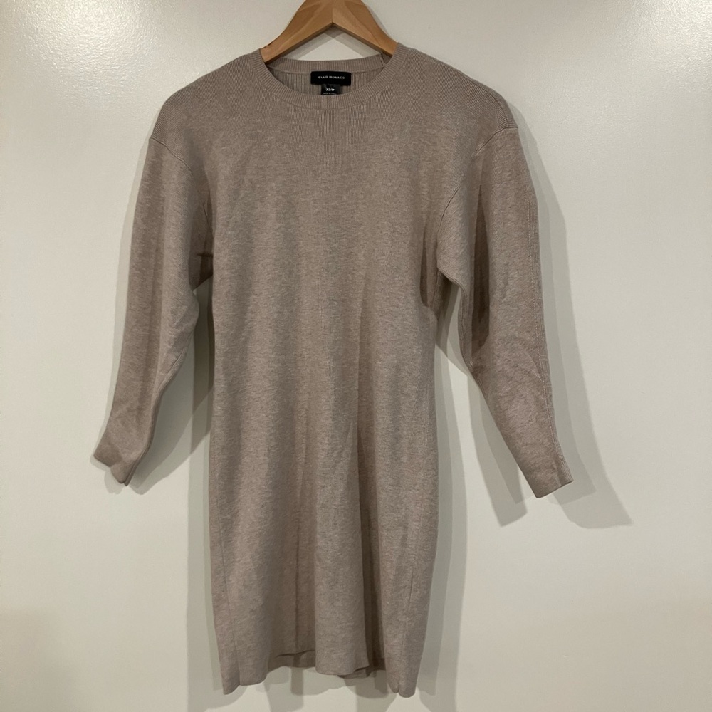 Club Monaco Sweater Dress Fashion Sleeve – XS – Taupe